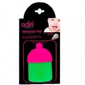 Adiri Прорезыватель для зубов Bottle Teething Ring magenta-green