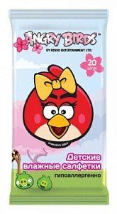 Авангард Энгри Бердс Влажные Детские Салфетки 20 штук девочка