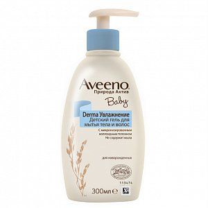 Aveeno Baby Derma Увлажнение Гель детский для мытья тела и волос 300 мл