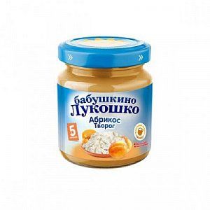 Бабушкино лукошко Пюре абрикос, творог с 5 мес 100 г