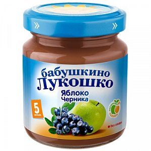 Бабушкино лукошко Пюре яблоко черника с 5 мес 100 г