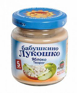 Бабушкино лукошко Пюре яблоко с творогом с 5 мес 100 г
