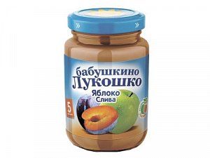 Бабушкино лукошко Пюре яблоко, слива с 5 мес 200 г