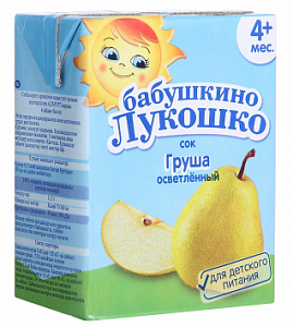 Бабушкино лукошко Сок грушевый осветленный тетрапак 0,2 л