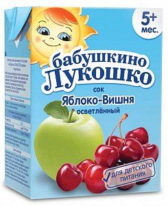Бабушкино лукошко Сок яблочно-вишневый осветленный тетрапак 0,2 л