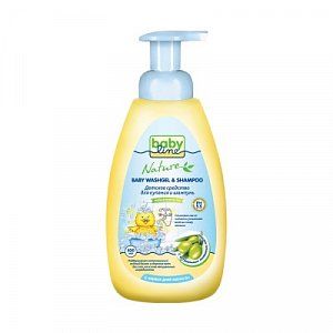 Babyline Nature Средство для купания и шампунь с маслом оливы 500 мл с дозатором