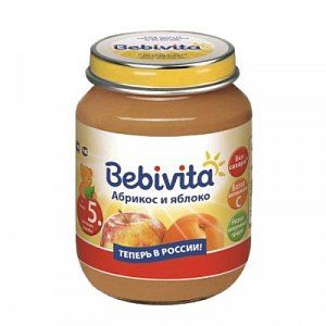 Bebivita Пюре Абрикос и Яблоко 100 г с 5 мес