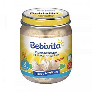 Bebivita Пюре Фрикадельки из мяса индейки 125 г с 8 мес