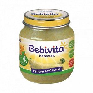 Bebivita Пюре Кабачок 100 г с 4 мес