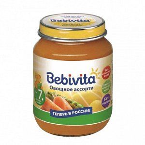 Bebivita Пюре Овощное ассорти 100 г с 7 мес