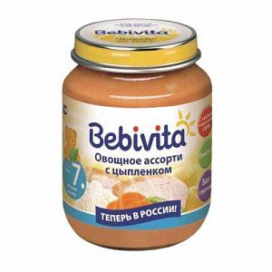 Bebivita Пюре Овощное рагу с цыпленком 190 г с 9 мес