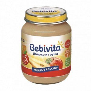 Bebivita Пюре Яблоко и Груша 100 г с 5 мес