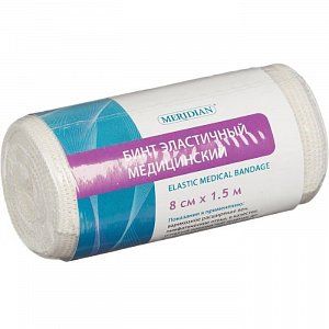 Бинт эластичный средней растяжимости 8 смх1,5 см Меридиан