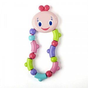 Bright Starts Игрушка-прорезыватель Гусеничка розовая