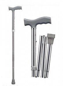 BWell Трость складная rehab WR-412 серебро, с регулировкой высоты