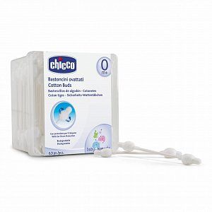 Chicco Ватные палочки с ограничителем 63 шт