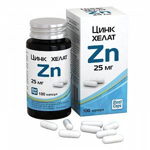 Цинк хелат капсулы 25 мг 100 шт Реалкапс (БАД)