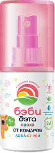 ДЭТА Aqua Беби Кроха спрей от комаров 2 в 1 75 мл