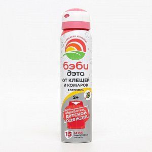 ДЭТА Беби Аэрозоль от клещей и комаров для обработки одежды 100 мл