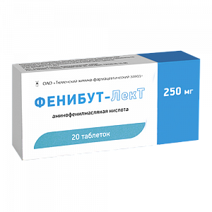 Фенибут-ЛекТ таблетки 250 мг 20 шт