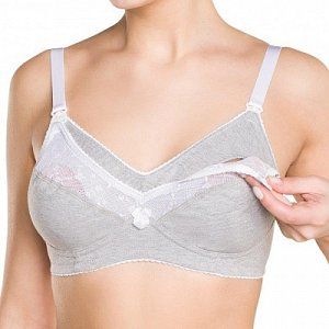 Фэст Бюстгальтер 4438 р75C, Серый меланж/Белый