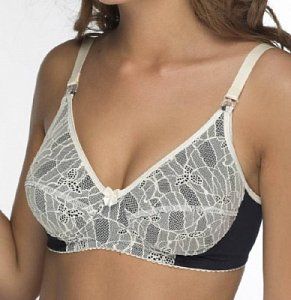 Фэст Бюстгальтер послеродовый 0233 р80C, темно-синий/кремовый