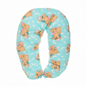 Фэст Подушка Многофункциональная для беременных и кормящих голубой, мишки