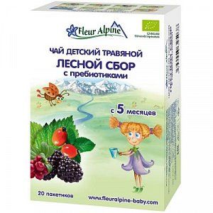 Fleur Alpine Чай травяной Лесной сбор Organic с пребиотиками, от 5 мес 30 пакетиков