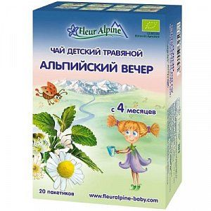 Fleur Alpine Чай травяной Organic альпийский вечер 4 мес 20 п от 4 мес 20 пакетиков