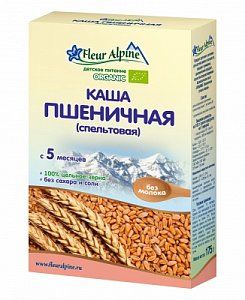 Fleur Alpine Каша молочная пшеничная Organic 5 мес спельтовая 175 г