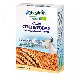 Fleur Alpine Каша молочная пшеничная Organic спельтовая, на козьем молоке, 5 мес 200 г