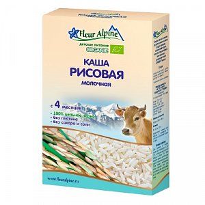 Fleur Alpine Каша молочная рисовая Organic 4 мес 200 г