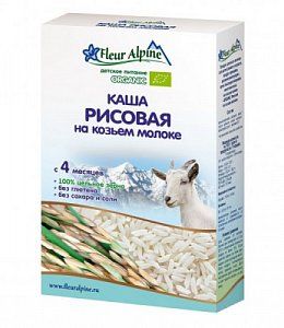 Fleur Alpine Каша молочная рисовая Organic на козьем молоке, 4 мес 200 г