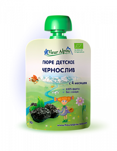 Fleur Alpine Пюре чернослив Organic в упаковке, 4 мес 90 г