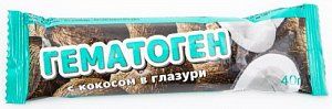 Гематоген 40г с кокосом в шоколадной глазури