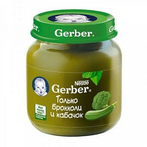Gerber Пюре Брокколи кабачок с 4 мес 130 г