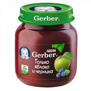 Gerber Пюре Яблоко и черника с 5 мес 130 г