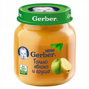 Gerber Пюре Яблоко и груша 5 мес 130 г