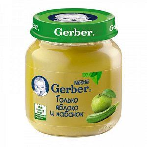 Gerber Пюре Яблоко и кабачок с 5 мес 130 г