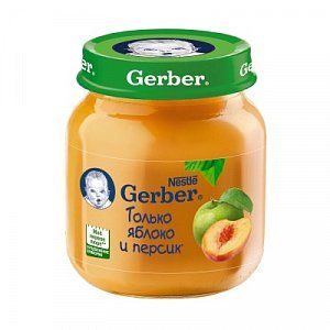 Gerber Пюре Яблоко и персик с 5 мес 130 г