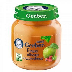 Gerber Пюре Яблоко и шиповник с 5 мес 130 г