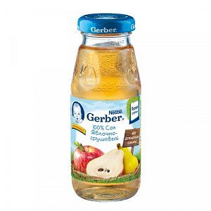 Gerber Сок Яблоко с грушей осветленный с 4 мес 175 мл