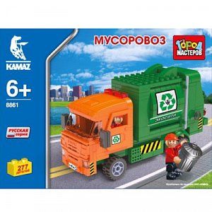 Город Мастеров ВВ-8861-R1 Конструктор Камаз, Мусоровоз 277 Деталей