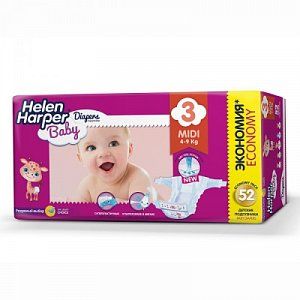 Helen Harper Подгузники Baby Midi 4-9 кг 52 шт
