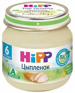 Hipp Пюре цыпленок с 6 мес 80 г