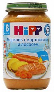 Hipp Пюре Морковь с картофелем и лососем с 8 мес 220 г