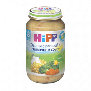 Hipp Пюре Овощи с лапшой в сливочном соусе с 8 мес 220 г