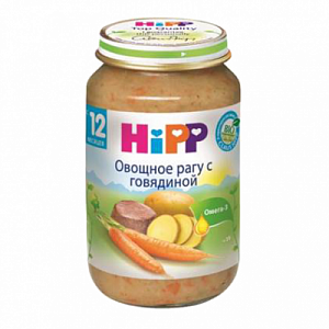 Hipp Пюре Овощное рагу с говядиной с 12 мес 220 г