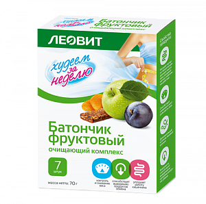 Худеем за неделю батончик фруктовый очищающий комплекс по 10 г 7 шт
