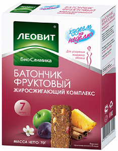 Худеем за неделю батончик фруктовый жиросжигающий комплекс по 10 г 7 шт